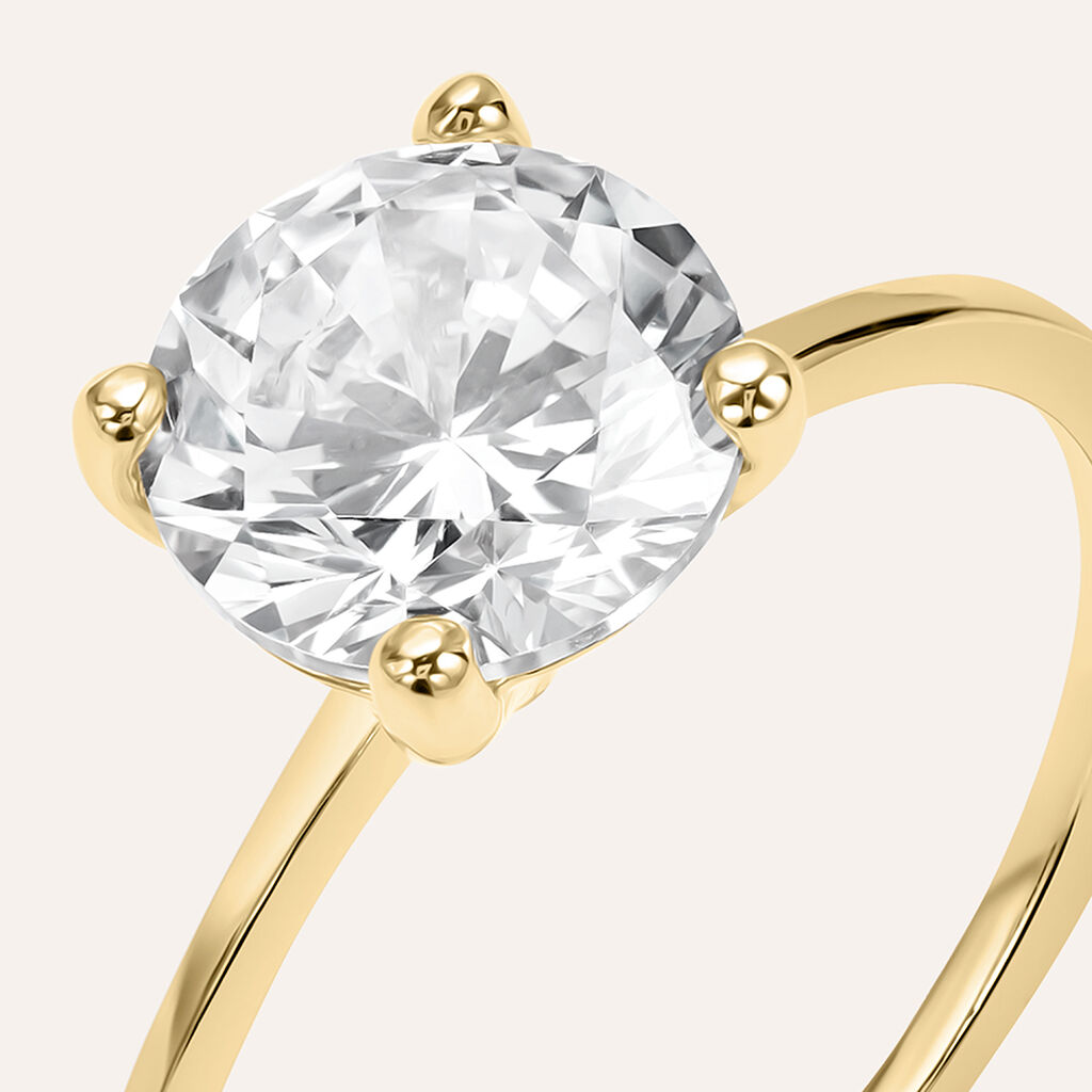 Anello Solitario Golden Dream Placcato Oro Giallo Cubic Zirconia - Anelli con Pietre Donna | Stroili