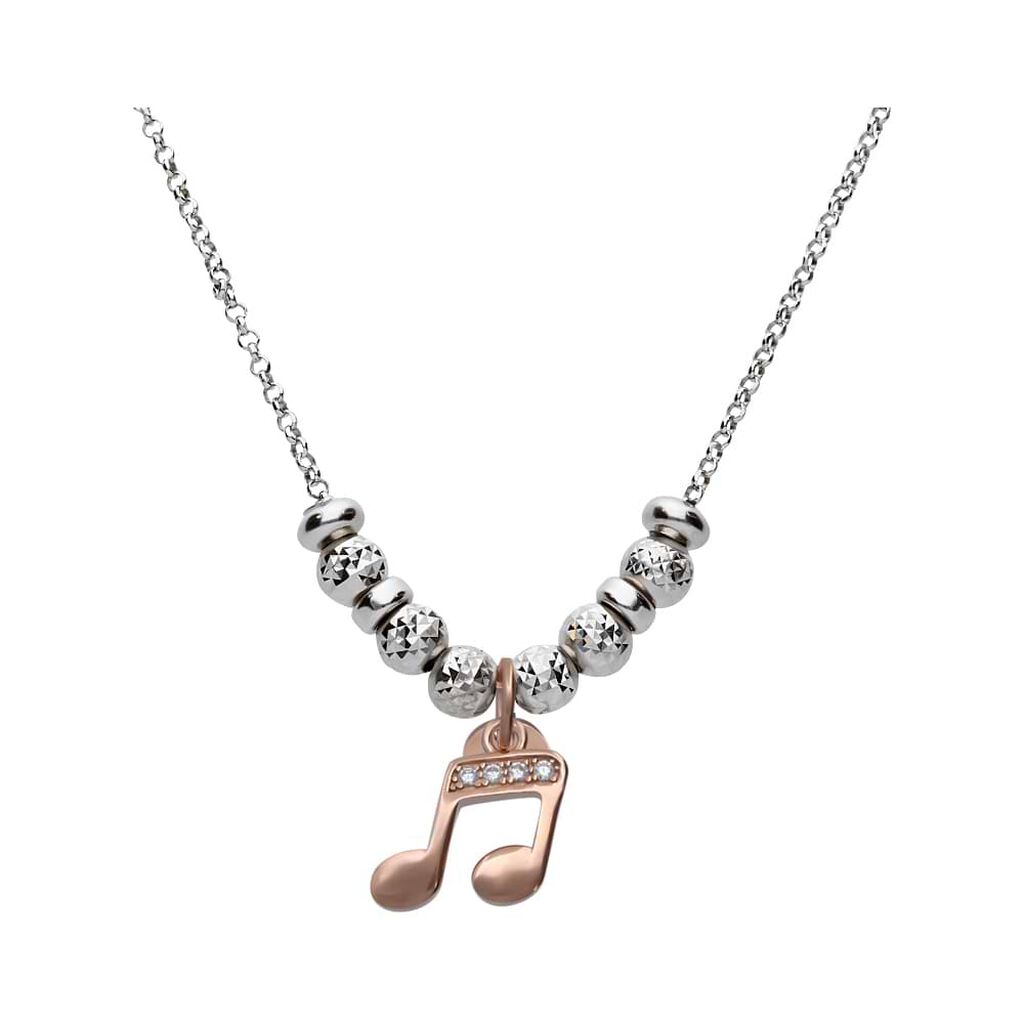 Pendente Love Beats Argento Rosa Cubic Zirconia - Ciondoli Donna | Stroili