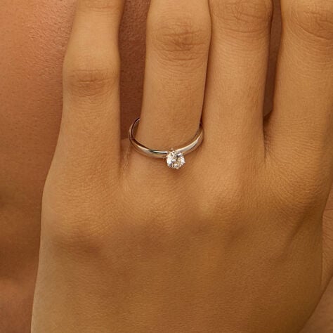 Anello Solitario Diamade Oro Bianco Diamante Lab-Grown - Anelli con Pietre Donna | Stroili