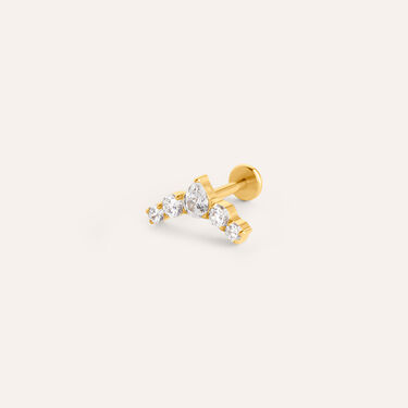 Piercing Orecchio Radiance Titanio ASTM F136 Dorato Cubic Zirconia