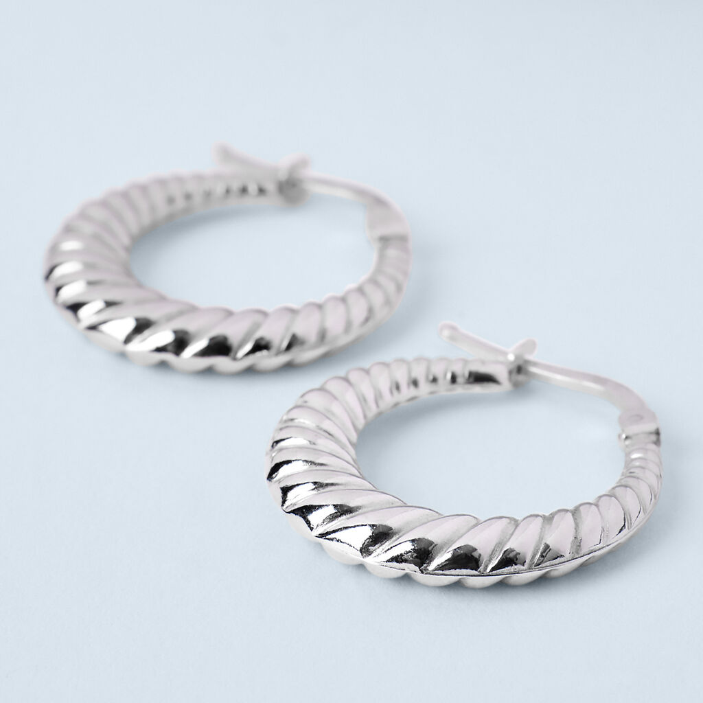 Orecchini A Cerchio Silver Collection Argento Rodiato