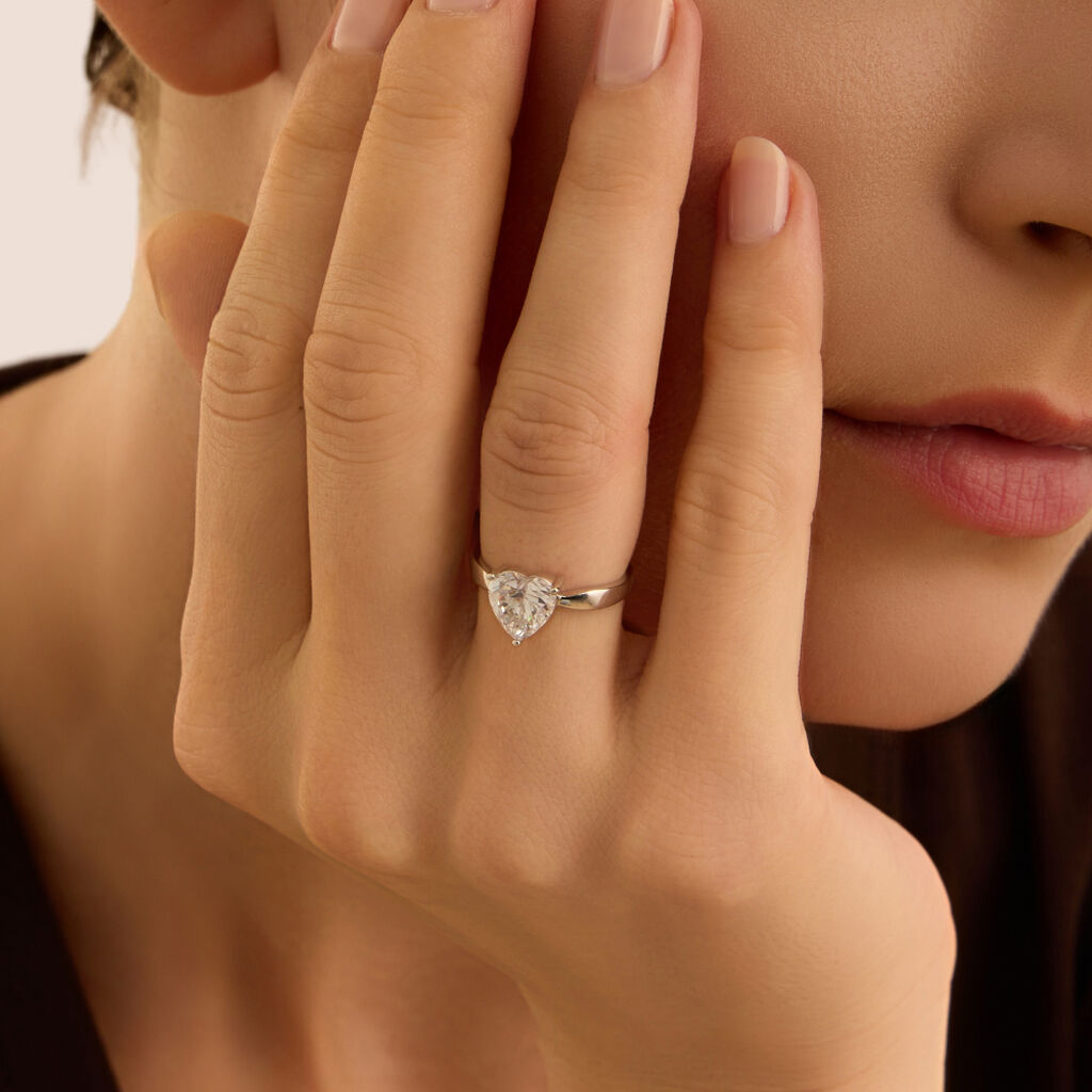 Anello Solitario Claire Oro Bianco Cubic Zirconia