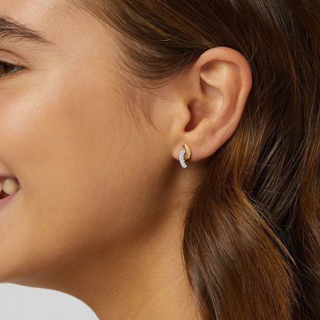 Orecchini A Cerchio Claire Oro Giallo Cubic Zirconia - Orecchini a Cerchio Donna | Stroili