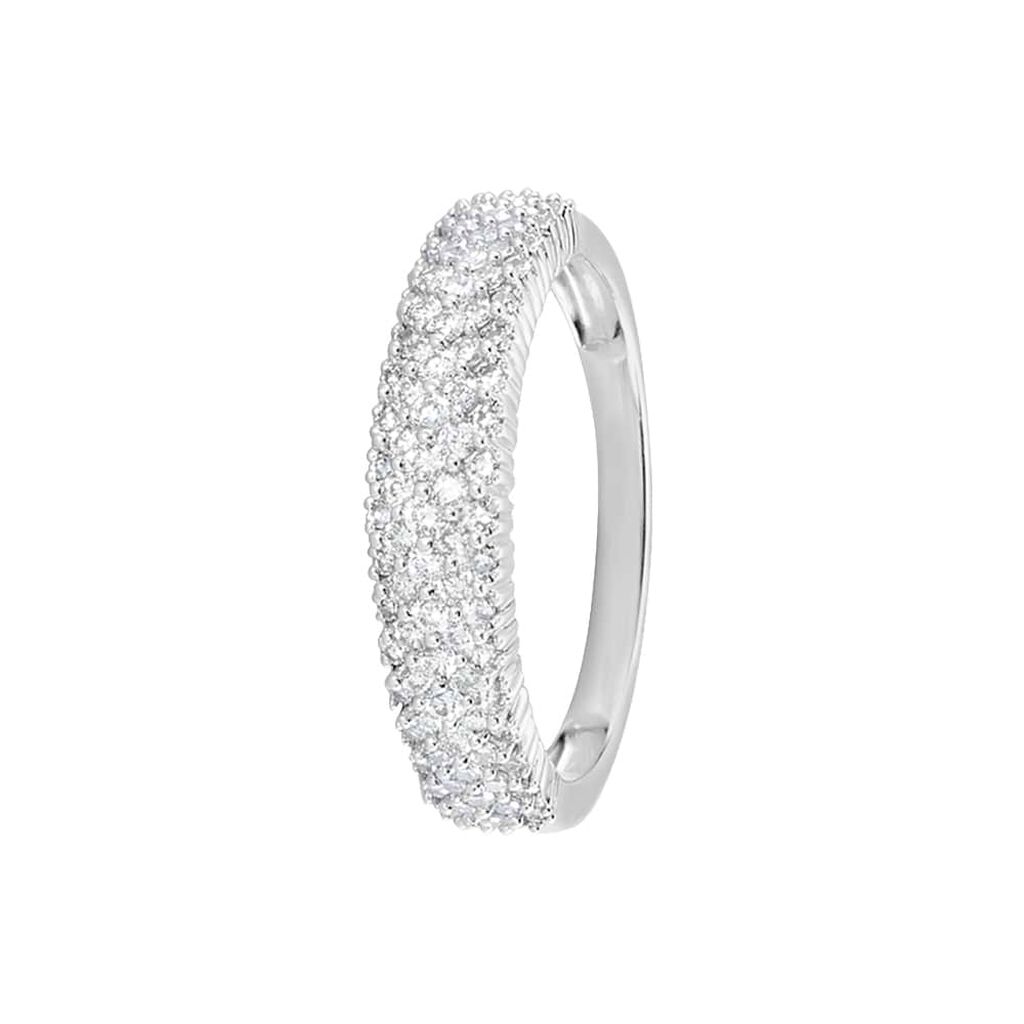 Anello Fascia Sophia Oro Bianco Diamante - Anelli a Fascia Larga Donna | Stroili