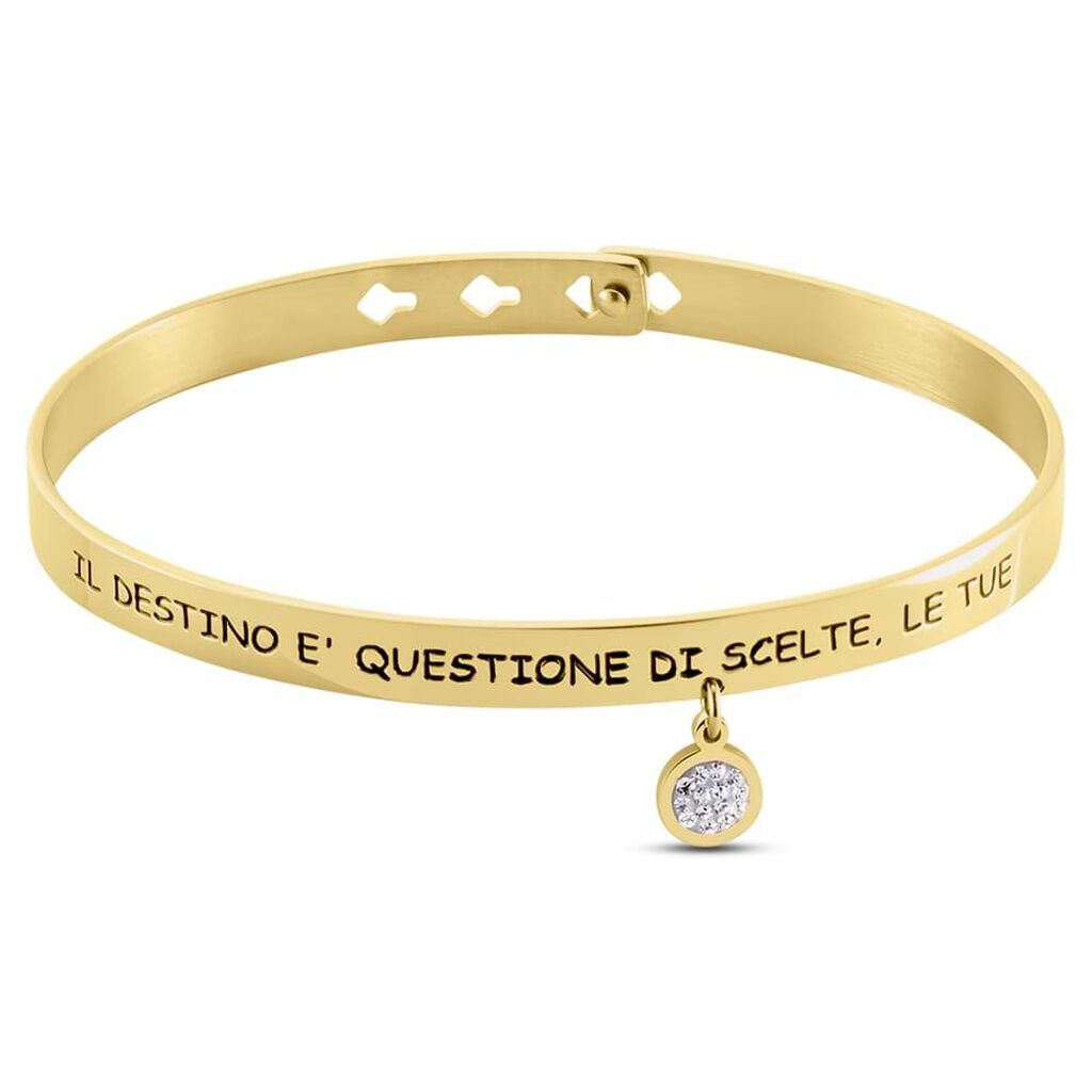 Bangle Radiance Acciaio Dorato Cristallo