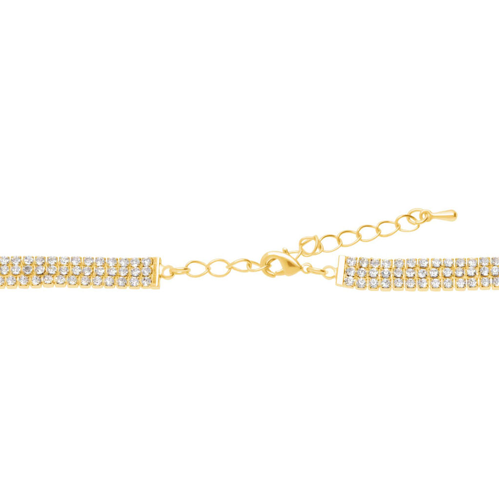 Collana multifilo in metallo dorato con strass - Collane Donna | Stroili