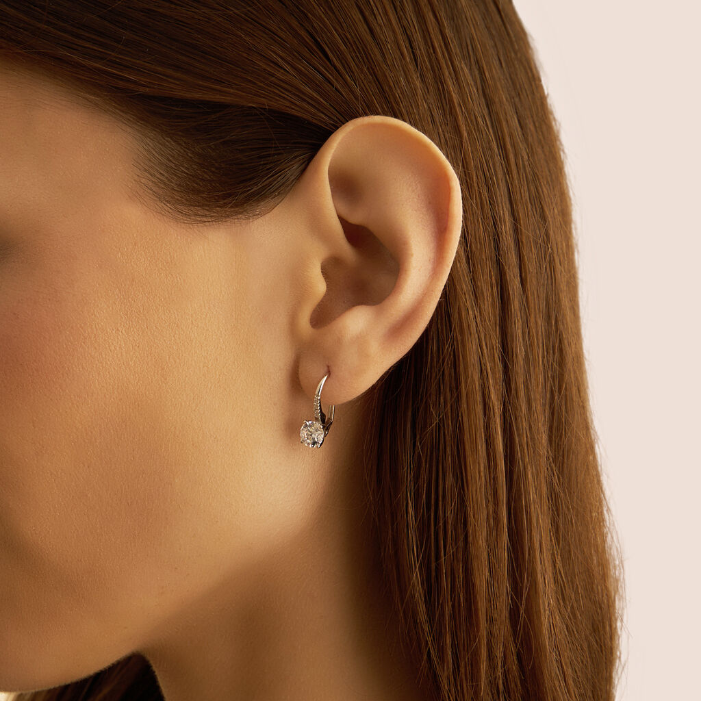 Orecchini Pendenti Punto Luce Claire Oro Bianco Cubic Zirconia - Orecchini Pendenti Donna | Stroili