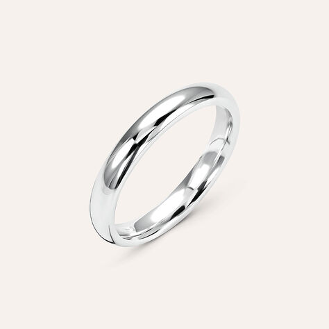 Fede Comoda 3 mm Oro Bianco - Anelli con Incisione Unisex | Stroili