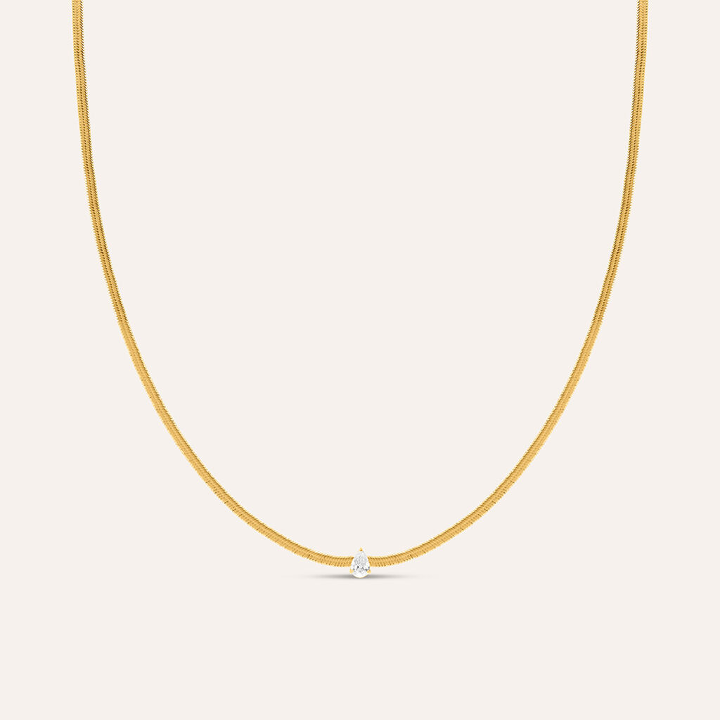 Collana Radiance Acciaio Dorato Cristallo