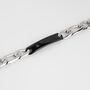 Bracciale Con Targhetta Man Code Acciaio Bicolore Bianco / Nero Cubic Zirconia