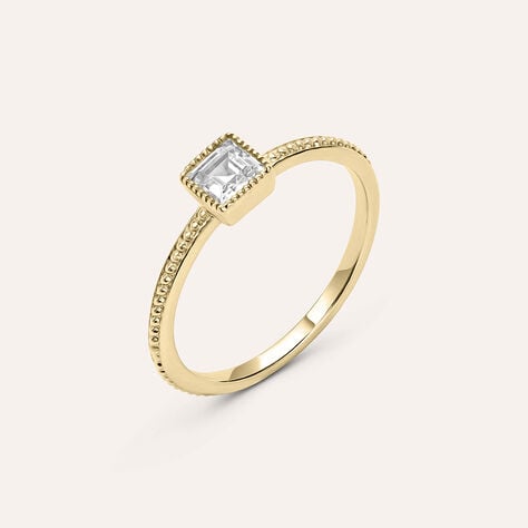 Anello Solitario Golden Dream Placcato Oro Giallo Cristallo - Anelli con Pietre Donna | Stroili