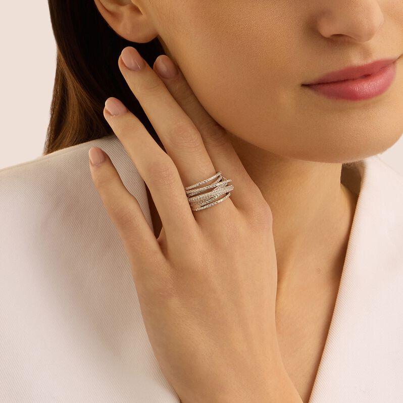 Anello Fascia Silver Elegance Argento Rodiato Cubic Zirconia - Anelli con Pietre Donna | Stroili