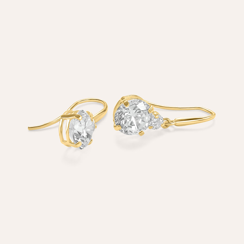 Orecchini Lobo Punto Luce Claire Oro Giallo Cubic Zirconia