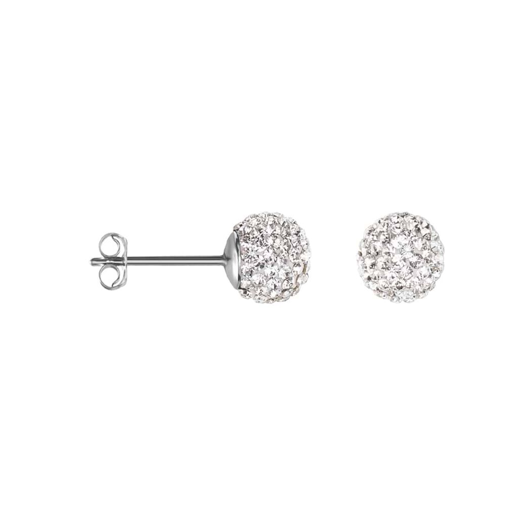Orecchini Lobo Crystal Gold Oro Bianco Cristallo - Orecchini a Lobo Donna | Stroili