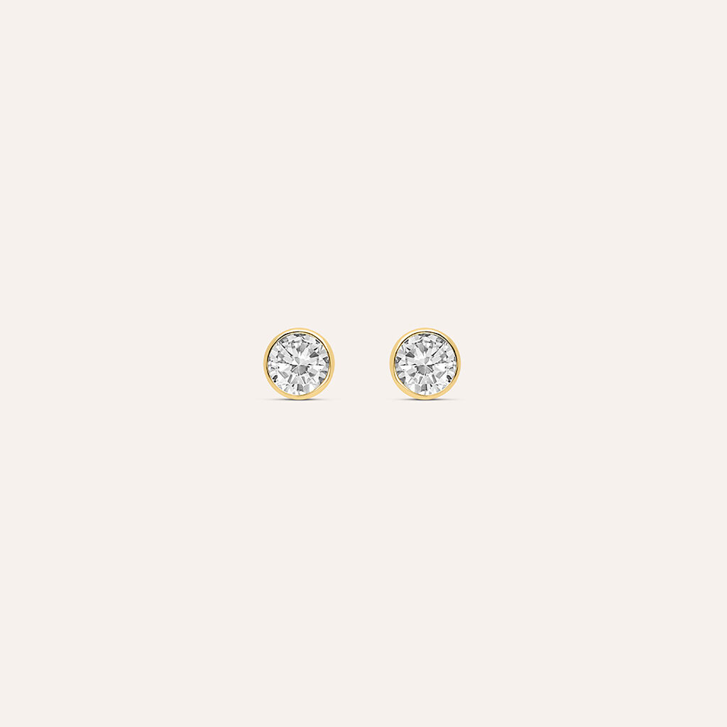 Orecchini Lobo Punto Luce Bon Ton Oro Giallo Cubic Zirconia