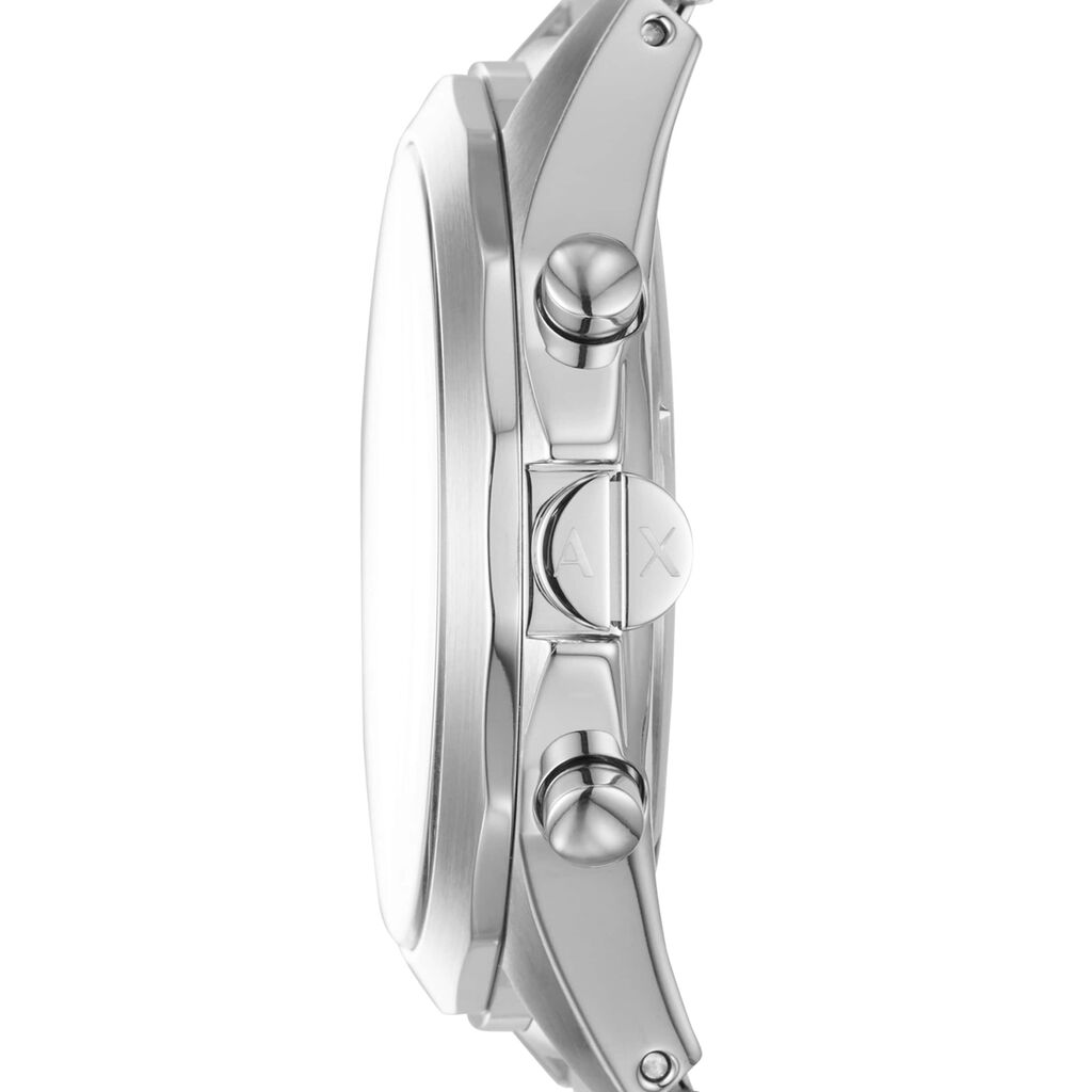 Armani Exchange orologio 3h in acciaio con quadrante nero