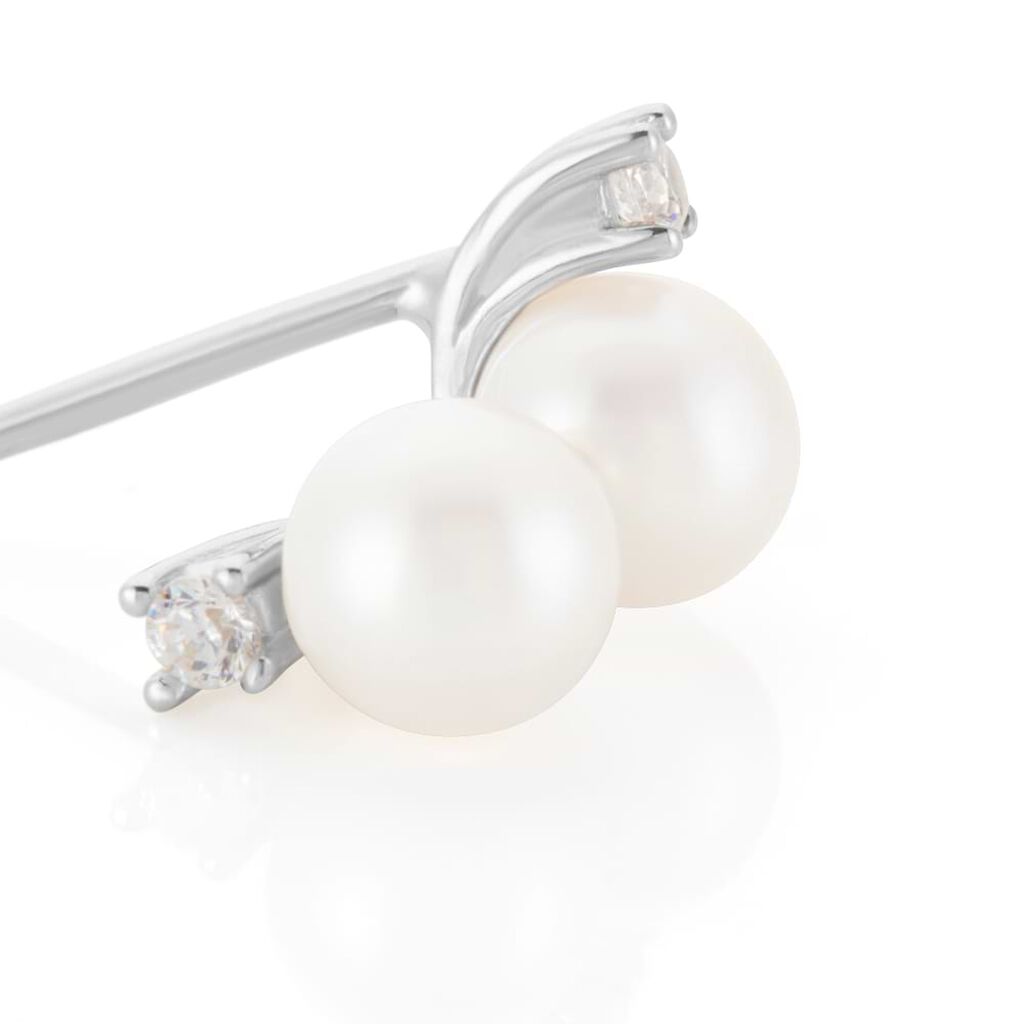 Orecchini Lobo Gabrielle Oro Bianco Perla D'Acqua Dolce Cubic Zirconia - Orecchini a Lobo Donna | Stroili