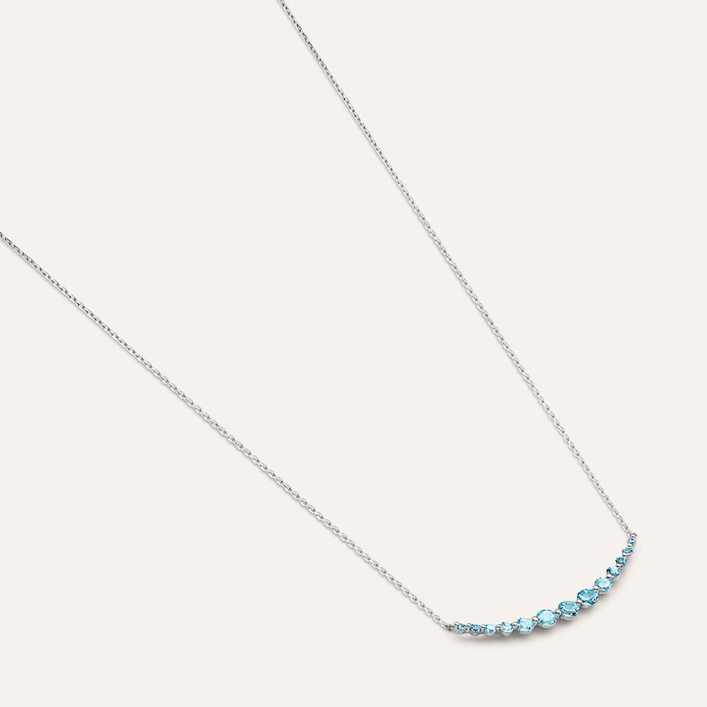 Collana Amélie Oro Bianco Topazio