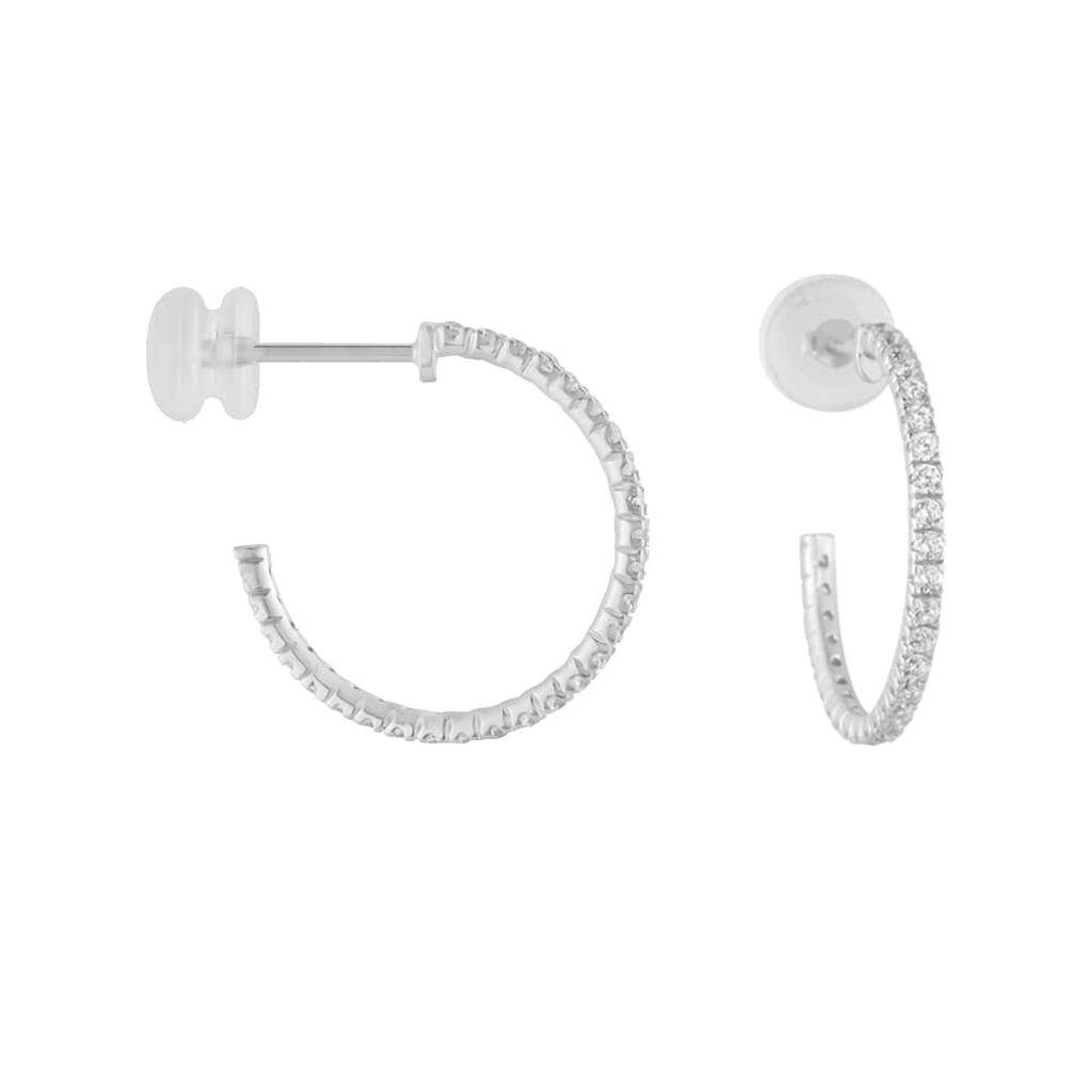 Orecchini A Cerchio Claire Oro Bianco Cubic Zirconia - Orecchini a Cerchio Donna | Stroili
