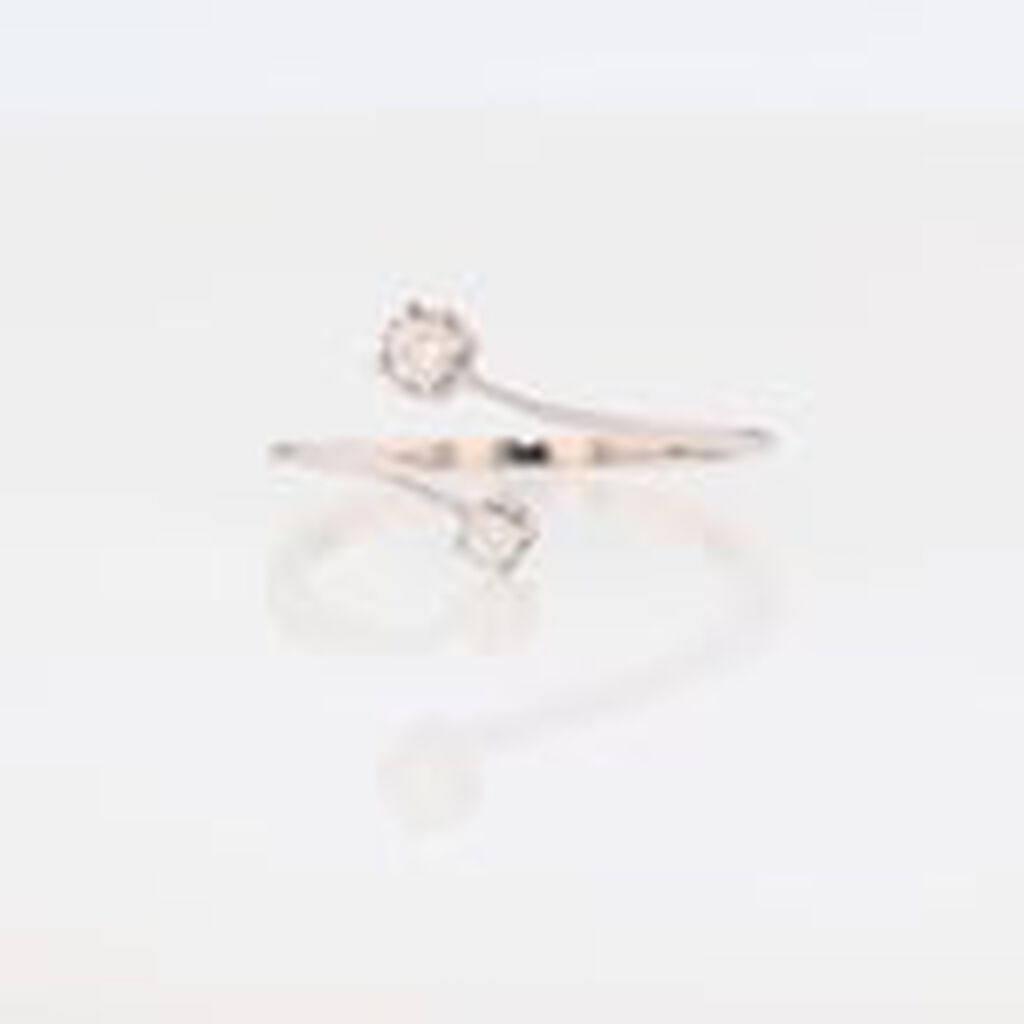 Anello bilogy in oro bianco con diamanti 0.10ct - Anelli 18 Carati Donna | Stroili