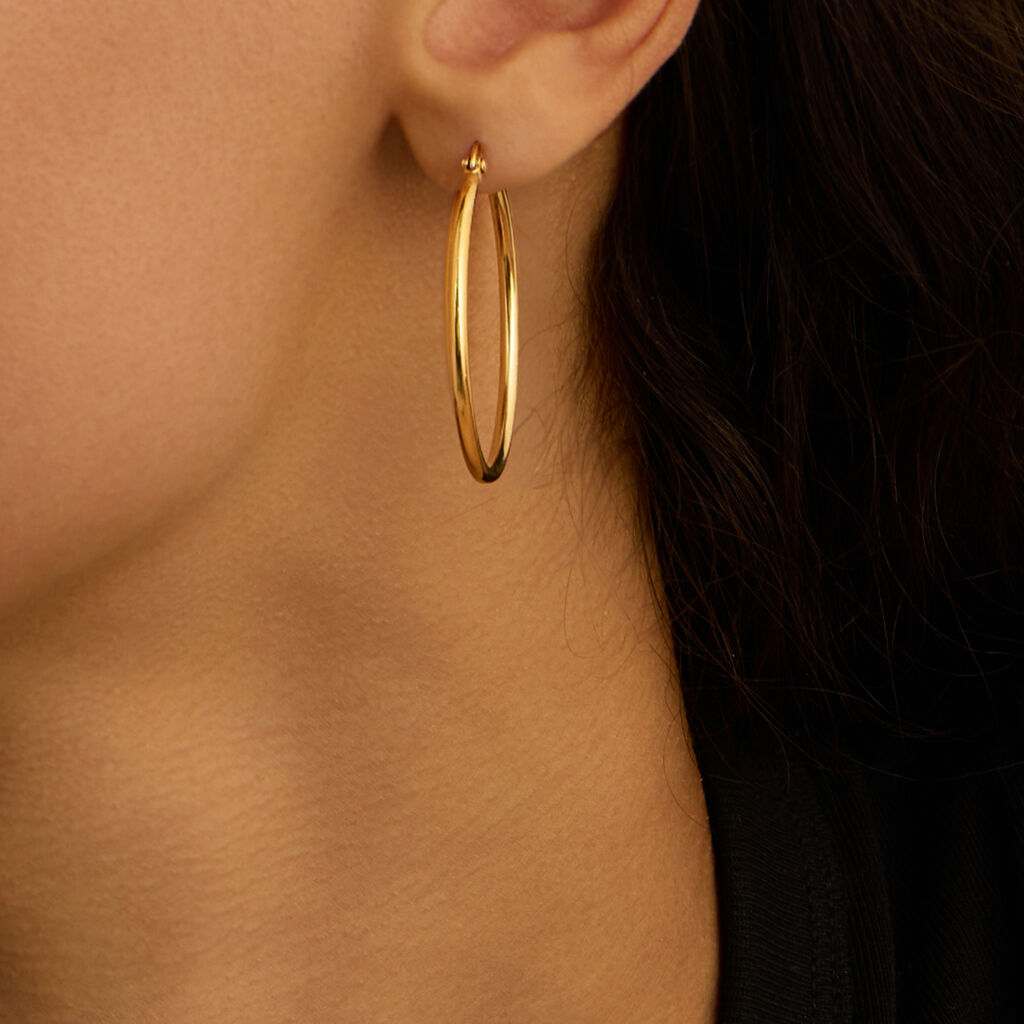 Orecchini A Cerchio Radiance Acciaio Dorato
