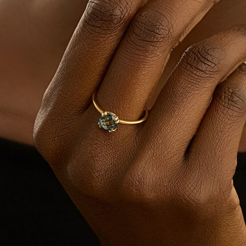 Anello Solitario Amélie Oro Giallo Topazio - Anelli con Pietre Donna | Stroili