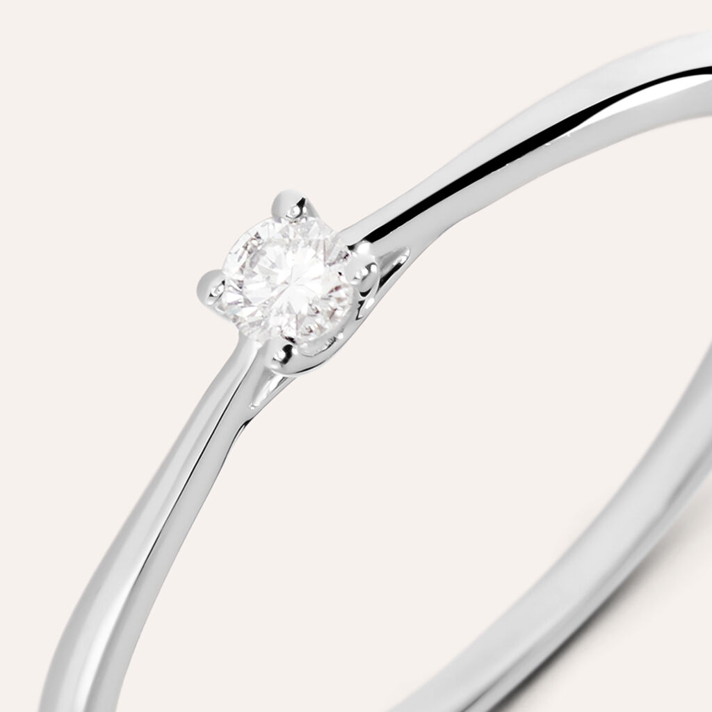 Anello Solitario Grace Oro Bianco Diamante