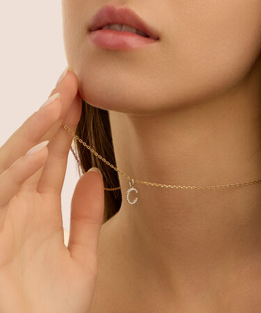 Pendente Po&egrave;me Oro Bianco Cubic Zirconia