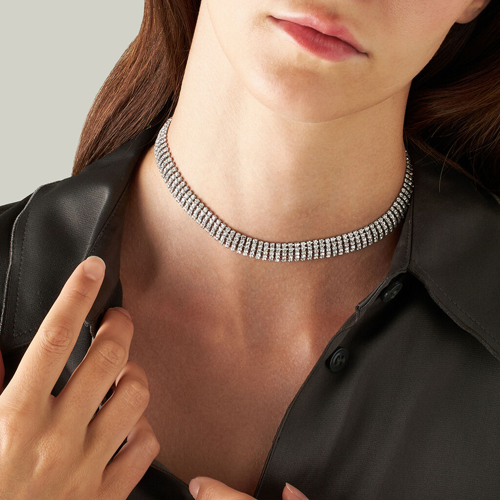 Collana Tennis Romantic Shine Metallo Cristallo - Collane Choker Donna | Stroili
