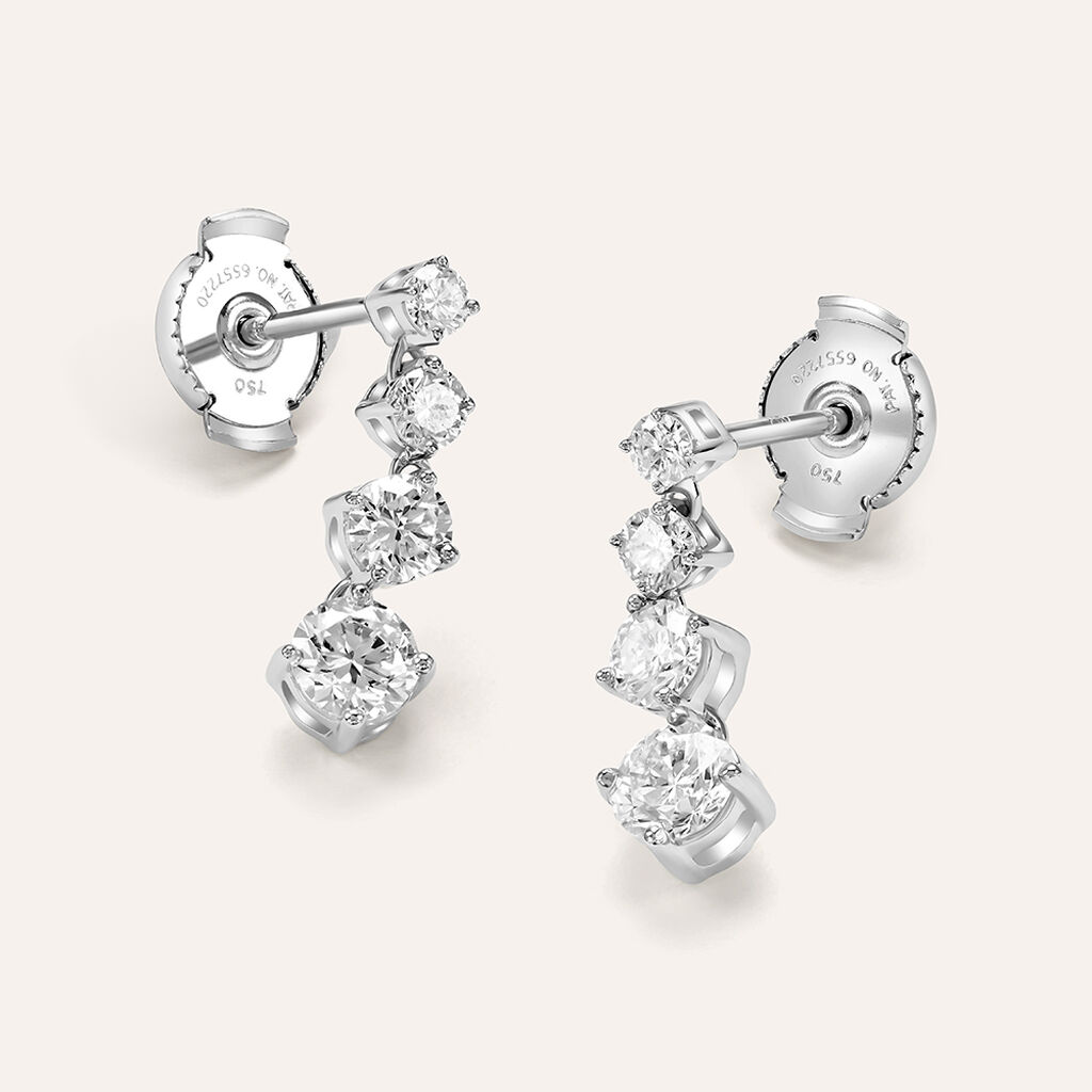 Orecchini Pendenti Diamade Oro Bianco Diamante Lab-Grown