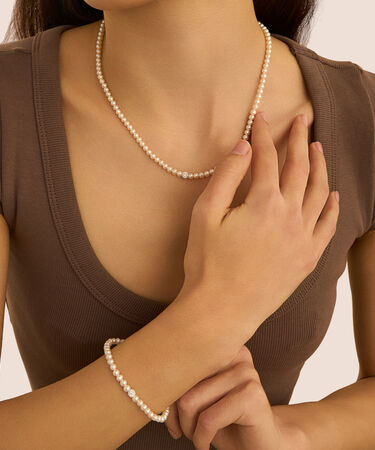Bracciale Gabrielle Oro Bianco Perla D'Acqua Dolce Cristallo