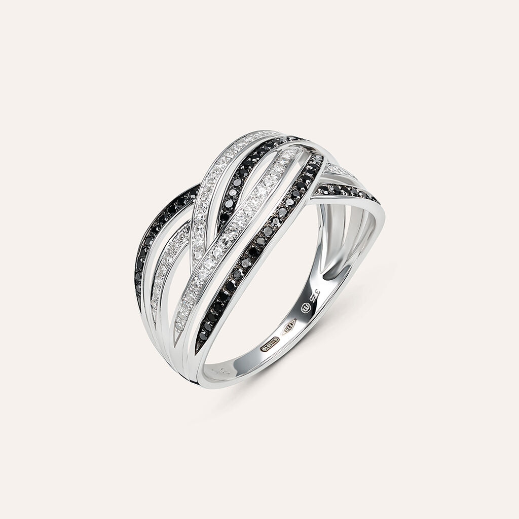 Anello Fascia Sophia Oro Bianco Diamante - Anelli a Fascia Larga Donna | Stroili