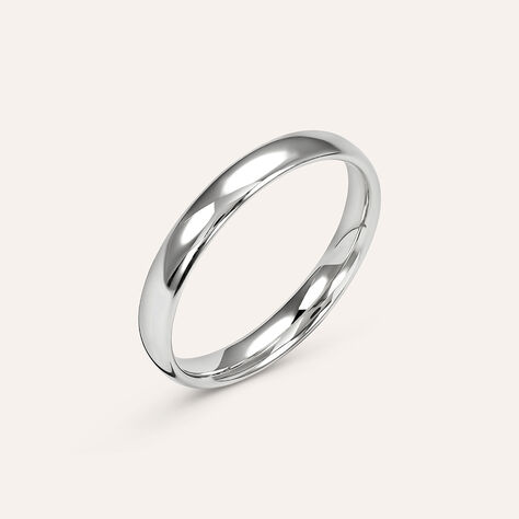 Fede Comoda Leggera 3 mm Oro Bianco - Anelli con Incisione Unisex | Stroili