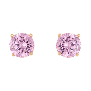 Orecchini Lobo Punto Luce Silver Rainbow Argento Rosa Cubic Zirconia
