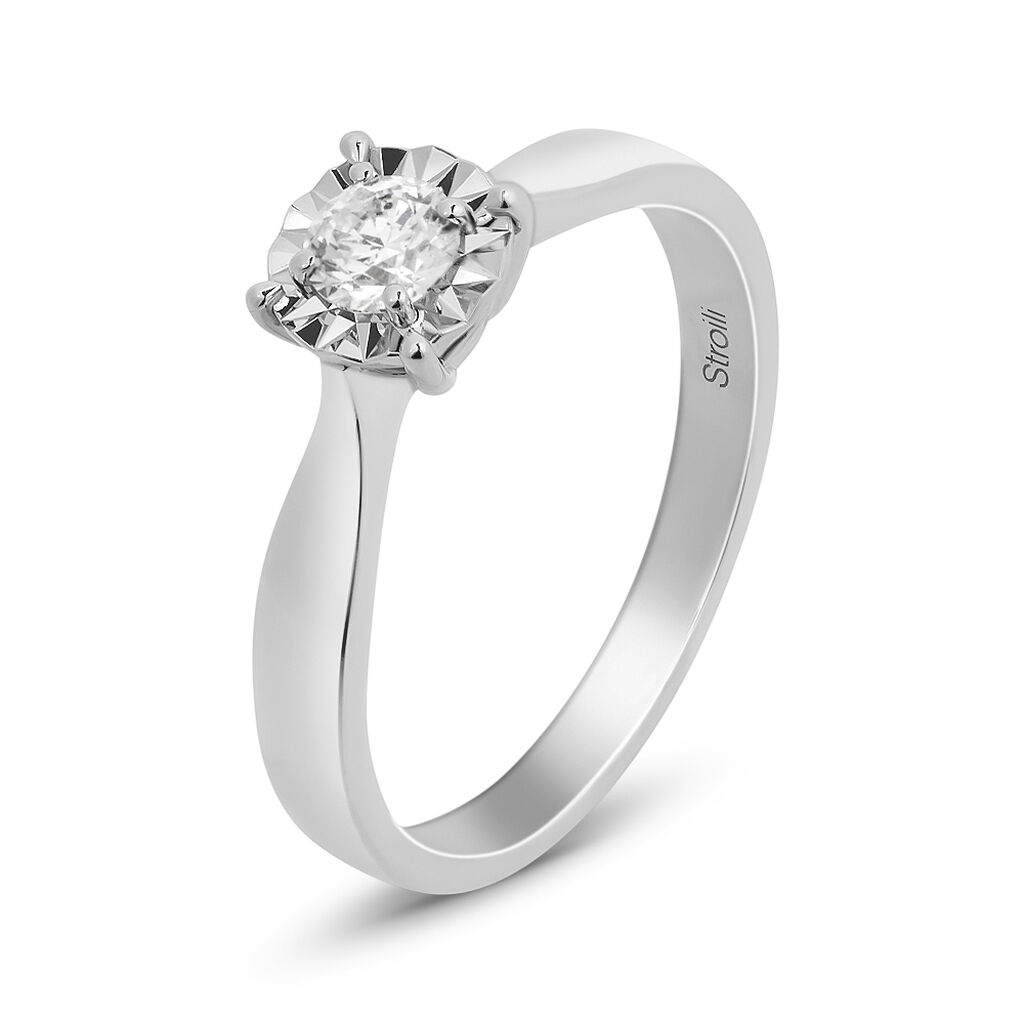 Anello Solitario Diamotion Oro Bianco Diamante