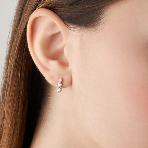 Orecchini Lobo Trilogy Silver Elegance Argento Rodiato Cubic Zirconia - Orecchini a Lobo Donna | Stroili
