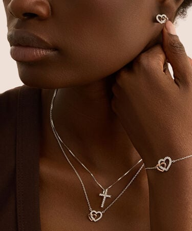 Orecchini Lobo Silver Moments Argento Bicolore Bianco / Rosa Cubic Zirconia