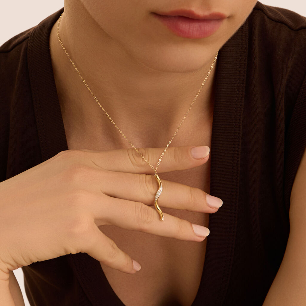 Collana Christelle Oro Giallo Cristallo