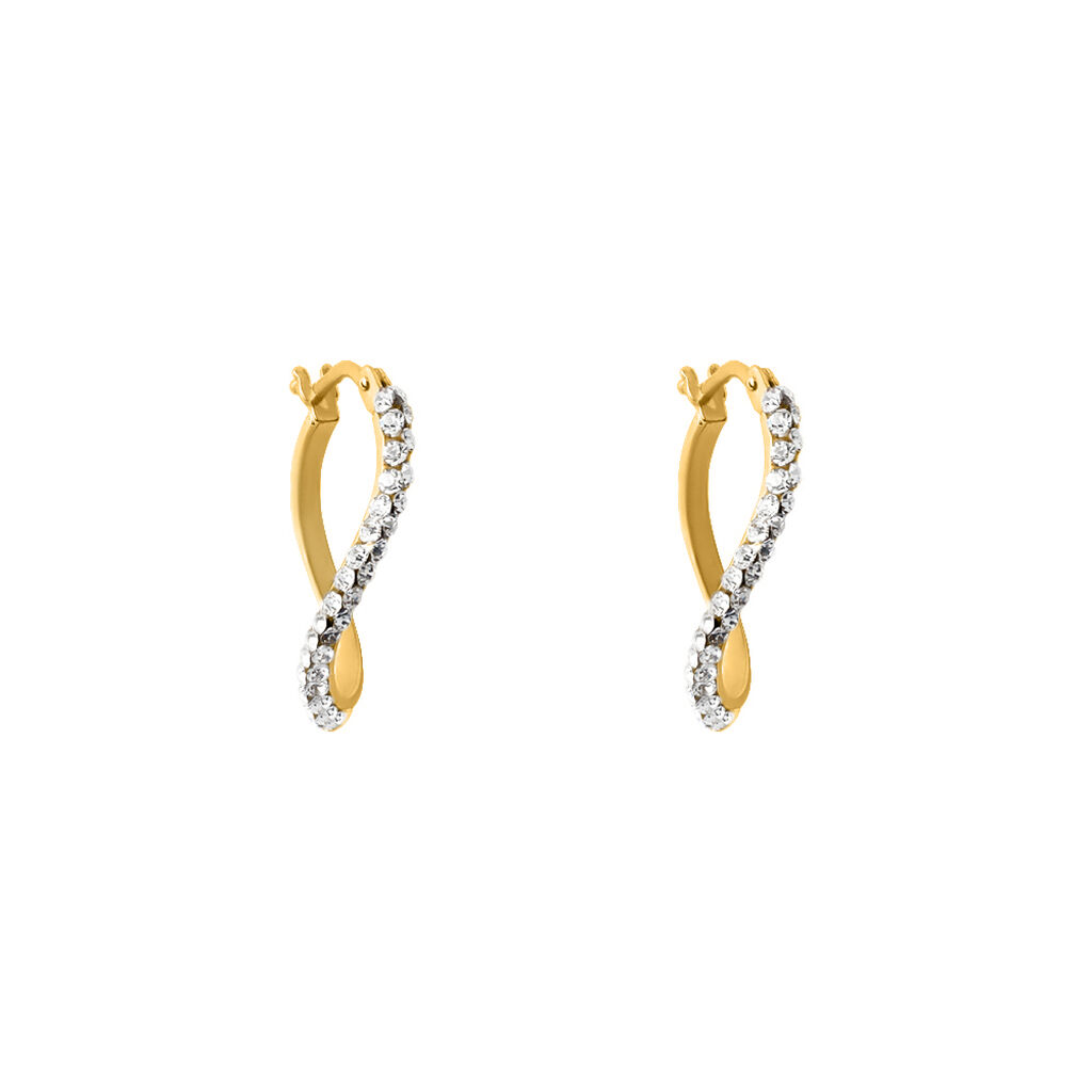 Orecchini A Cerchio Crystal Gold Oro Giallo Cristallo - Orecchini a Cerchio Donna | Stroili