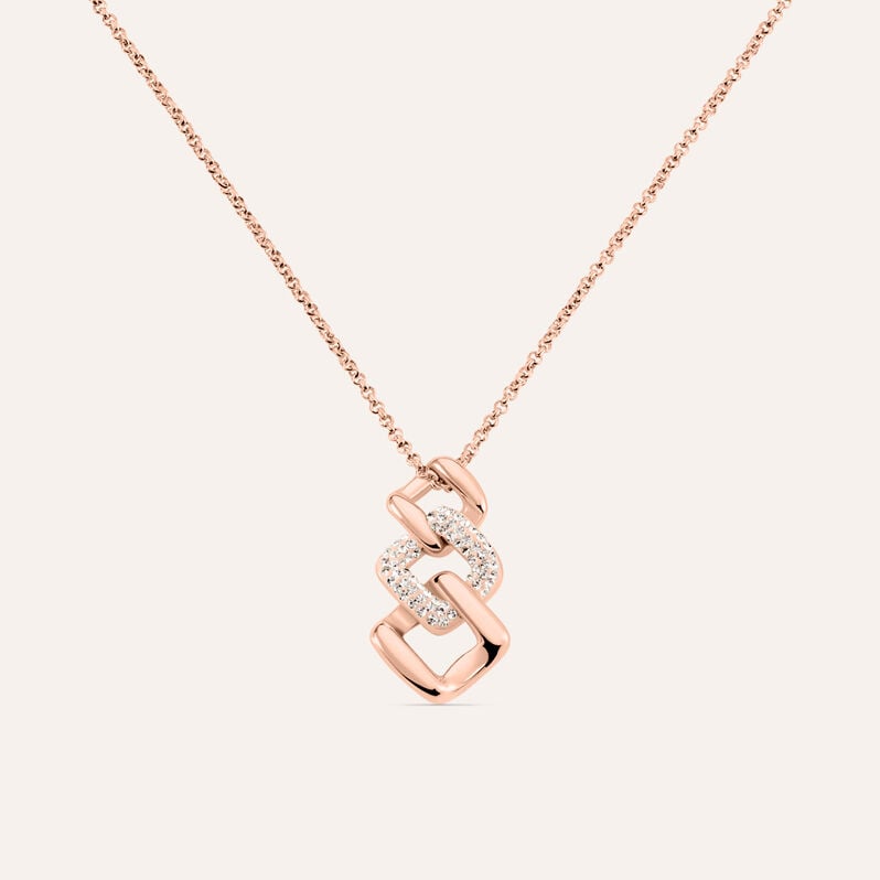 Collana Aura Acciaio Rosa Cristallo - Collane Donna | Stroili