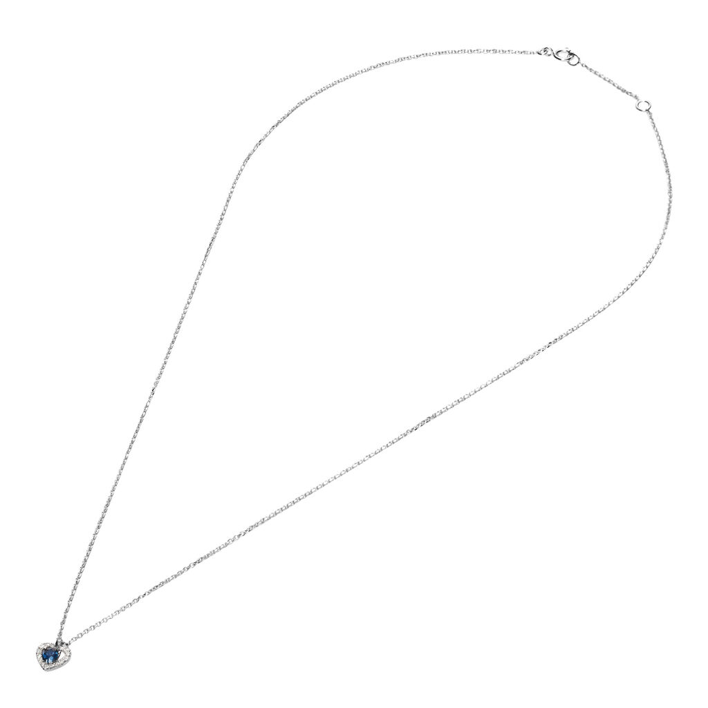 Collana Charlotte Oro Bianco Zaffiro Diamante - Collane Donna | Stroili