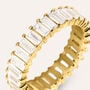 Anello Eternity Aura Acciaio Dorato Cubic Zirconia