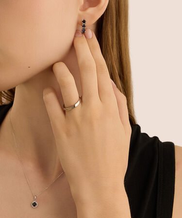 Collana Punto Luce Charlotte Oro Bianco Zaffiro Diamante