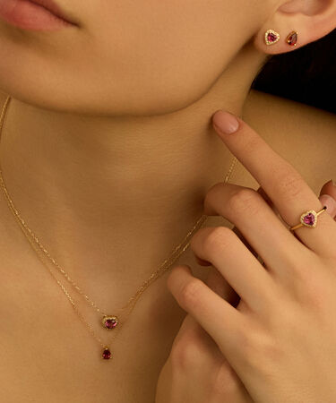 Collana Jasmine Oro Giallo Rodolite Diamante