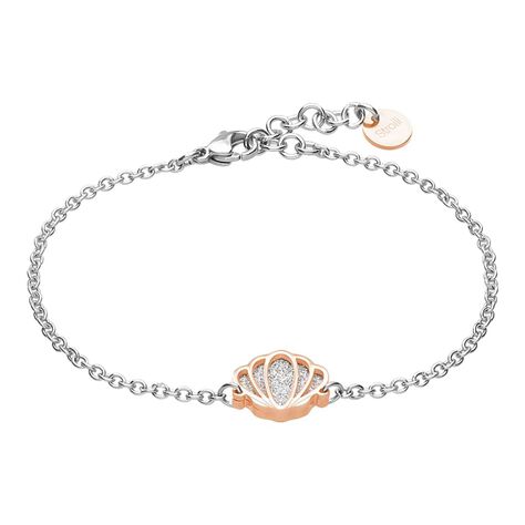 Bracciale Lady Shine Acciaio Bicolore Bianco / Rosa - Bracciali con Incisione Donna | Stroili