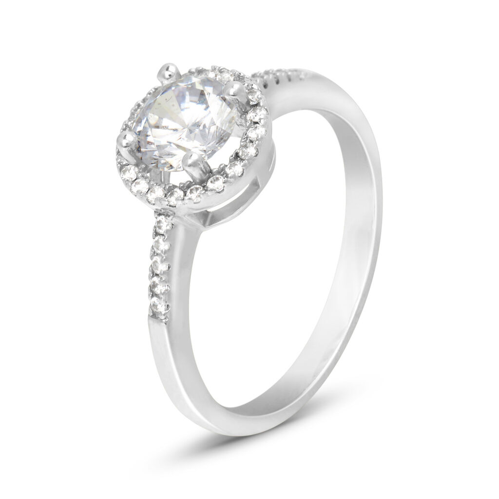 Anello Solitario Silver Elegance Argento Rodiato Cubic Zirconia - Anelli con Pietre Donna | Stroili