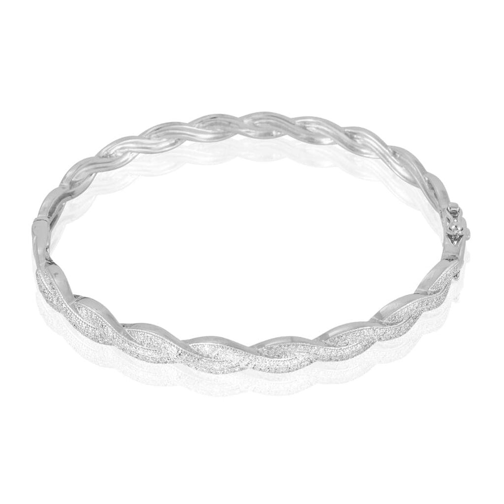 Bangle Silver Shine Argento Rodiato Cubic Zirconia - Bracciali Intrecciati Donna | Stroili