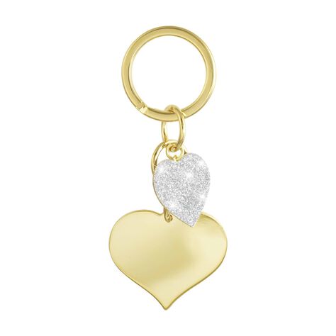 Portachiavi cuori in ottone dorato e glitter - Portachiavi Donna | Stroili