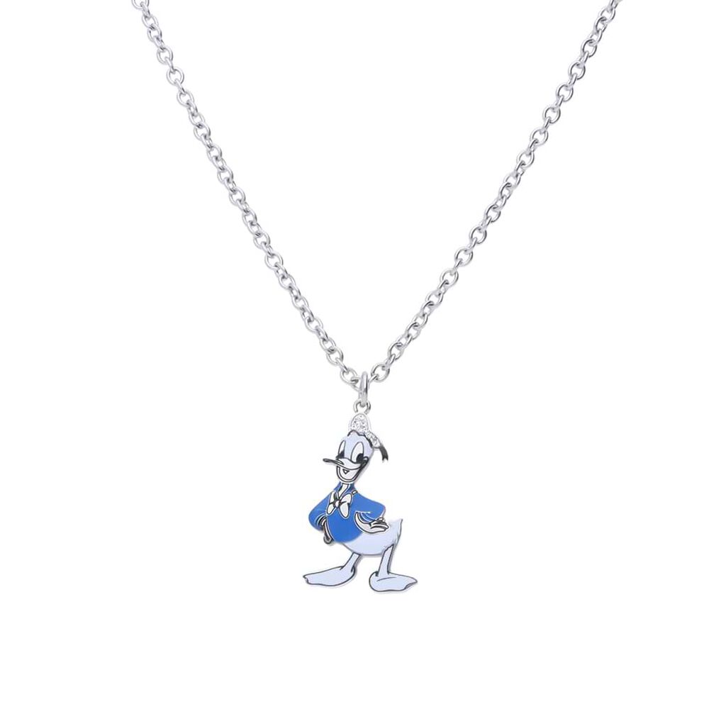Collana in acciaio con ciondolo Paperino e strass - Collane Donna | Stroili