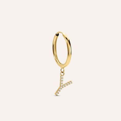 Mono Orecchino A Cerchio Toujours Oro Giallo Cubic Zirconia - Mono Orecchino Donna | Stroili